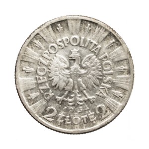 Poland, Second Republic, 2 zloty 1934, Pilsudski, Warsaw