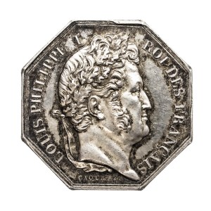 France, Louis Philippe I (1830-1848), token - Society for New Bridges on the Seine, silver