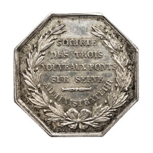France, Louis Philippe I (1830-1848), token - Society for New Bridges on the Seine, silver