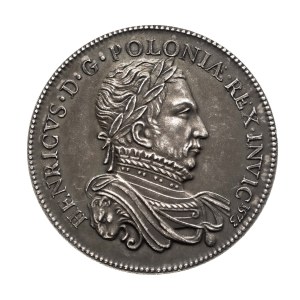 France, Henry III of Valois, coronation medal of 1573. - 19th century print, silver