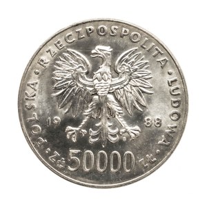 Poľsko, Poľská ľudová republika, 50000 zlotých 1988 Piłsudski