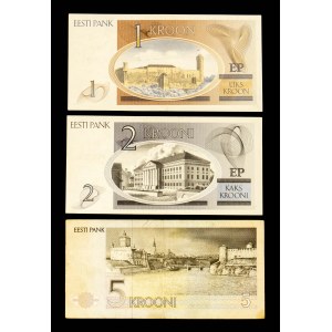 Estonia, set of 3 banknotes.