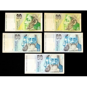 Slovakia, set of 5 banknotes.