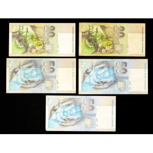 Slovakia, set of 5 banknotes.