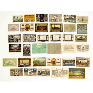 Deutschland, Satz von 35 Notgeldscheinen von 1916 bis 1923.