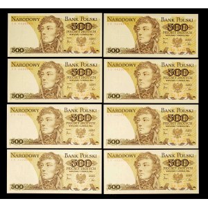 Poland, PRL, set of 8 x 500 zlotych 1.06.1982, ER series, consecutive numbers.