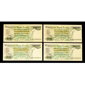 Poland, People's Republic of Poland, set of 4 x 5000 ZŁOTYCH 1.06.1982.