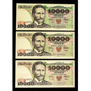 Poland, People's Republic of Poland, set of 3 x 10000 ZŁOTYCH 1.12.1988.