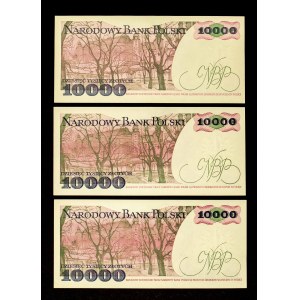 Poland, People's Republic of Poland, set of 3 x 10000 ZŁOTYCH 1.12.1988.