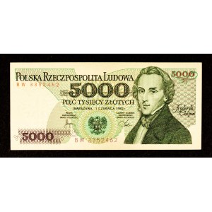 Poland, PRL, 5000 ZŁOTYCH 1.06.1982 BW series.
