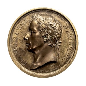 Francja / Austria, Franciszek I, medal - wizyta Cesarza w mennicy w Paryżu, 1814