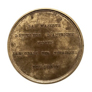 Francja / Austria, Franciszek I, medal - wizyta Cesarza w mennicy w Paryżu, 1814