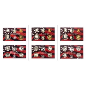 United States of America (USA), Silver Proof Set 2003, 2004 and 2005 coins.