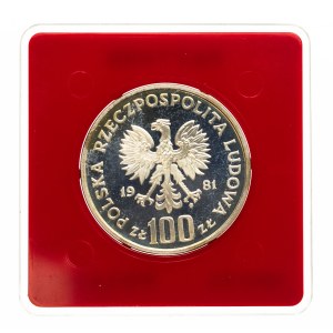 Polsko, PRL, 100 zlotých 1981, Władysław Sikorski - vzorek, stříbro