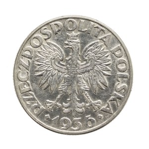 Polsko, Druhá polská republika, 2 zloté 1936, plachetnice, Varšava