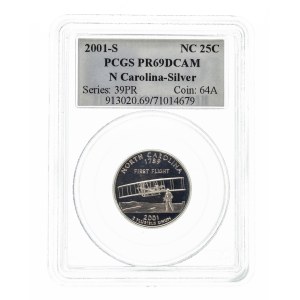 United States of America (USA), 1/4 dollar 2001 S, North Carolina, silver