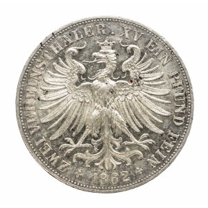 Německo, Frankfurt nad Mohanem, 2 tolary (2 vereinsthaler) 1862 Frankfurt nad Mohanem