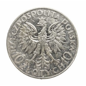 Poland, Second Republic, 10 zlotys 1933, Woman, Warsaw