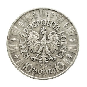 Poland, Second Republic, 10 zlotys 1935, Pilsudski, Warsaw