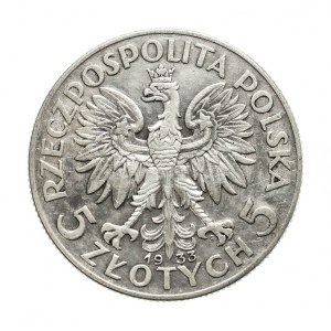 Polska, II Rzeczpospolita, 5 złotych 1933, Kobieta, Warszawa