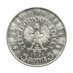 Poland, II Rzeczpospolita, 5 zlotys 1935, Pilsudski, Warsaw.