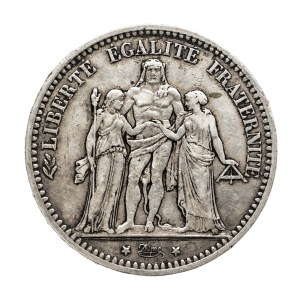 Francie, republika, 5 franků 1873 A, Paříž