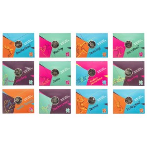 Vereinigtes Königreich, Elizabeth II, Satz von 12 Gedenkmünzen zu 50 Pence 2011, Olympische Spiele London 2012