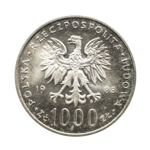 Poland, People's Republic of Poland, 1000 zloty 1983, John Paul II, silver