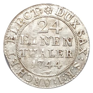 Poland, August III Sas, 1/24 thaler 1744 FWôF, Dresden - very rare