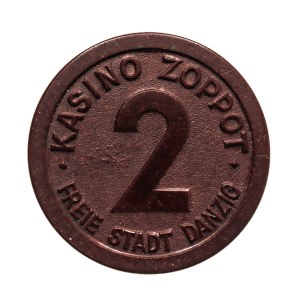 Svobodné město Gdaňsk, Casino Sopot (Zoppot), žeton 2 guldenů