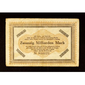 Německo, Neustrelitz, 20 miliard marek, 25.10.1923.
