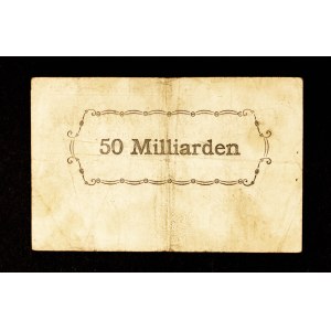 RACCOLTA DI BOLLETTINI Slesiani DEI TEMPI DELL'IPERINFLAZIONE: 50 miliardi di marchi, Gliwice 27.10.1923.