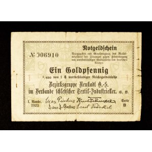 COLLECTION OF Silesian NOTGELDS FROM THE TIMES OF HIPERINFLATION: Textile industry voucher, 1 zloty fening, Prudnik 1.11.1923.