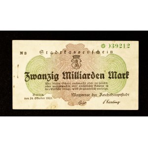 Germany, Berlin, 20 billion marks, 24.10.1923.