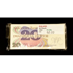 Polska, PRL, 100 x 20 ZŁOTYCH 1.06.1982, seria AM.