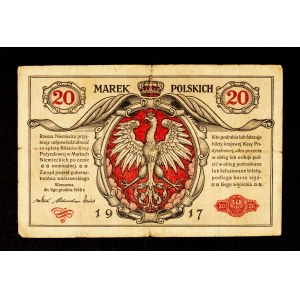 Warsaw General Government, 20 Polish marks 9.12.1916, general, Series A