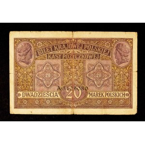 Warsaw General Government, 20 Polish marks 9.12.1916, general, Series A