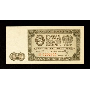 Poland, People's Republic of Poland, 2 Zlotys 1.07.1948, CF series.