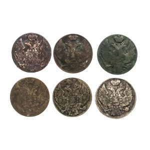 Kingdom of Poland, set of coins from 1837-1840