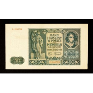 Polska, Generalna Gubernia, 50 złotych 1.08.1941, seria D.