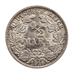 Germany, German Empire, 1/2 mark 1916 A, Berlin