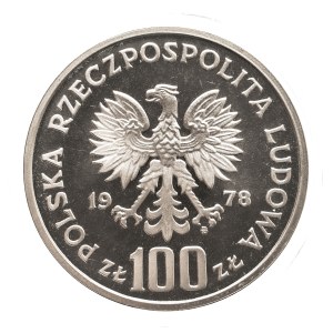 Poľsko, PRL, 100 zlotých 1978, Janusz Korczak