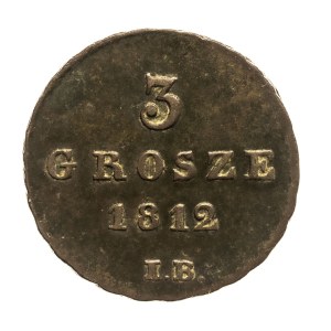 Duchy of Warsaw, 3 grosze 1812 I.B., Warsaw
