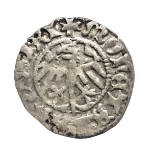 Polsko, Kazimierz IV Jagiellończyk, půlpenny, Krakov.