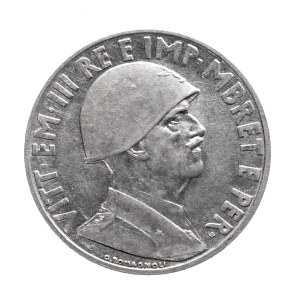 Albania, 1 lek, 1939, Rome—magnetic variant.
