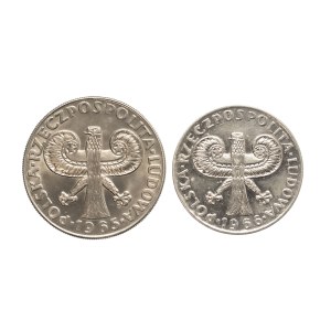Poland, People's Republic of Poland, set of 2 x 10 zlotych: Large and Small Columns, 1965, 1966.
