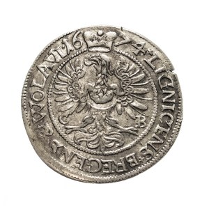 Silesia, Jerzy Wilhelm, 3 kreuzer, 1674, Brzeg, small bust