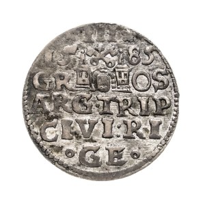 Poland, Stefan Batory, trojak from 1585, Riga—small head, without a shoulder piece