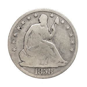 Stany Zjednoczone Ameryki (USA), 1/2 dolara 1858 O, Nowy Orlean (siedząca Wolność)