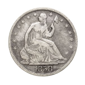 United States of America (USA), 1/2 dollar, 1858, Philadelphia (Seated Liberty)